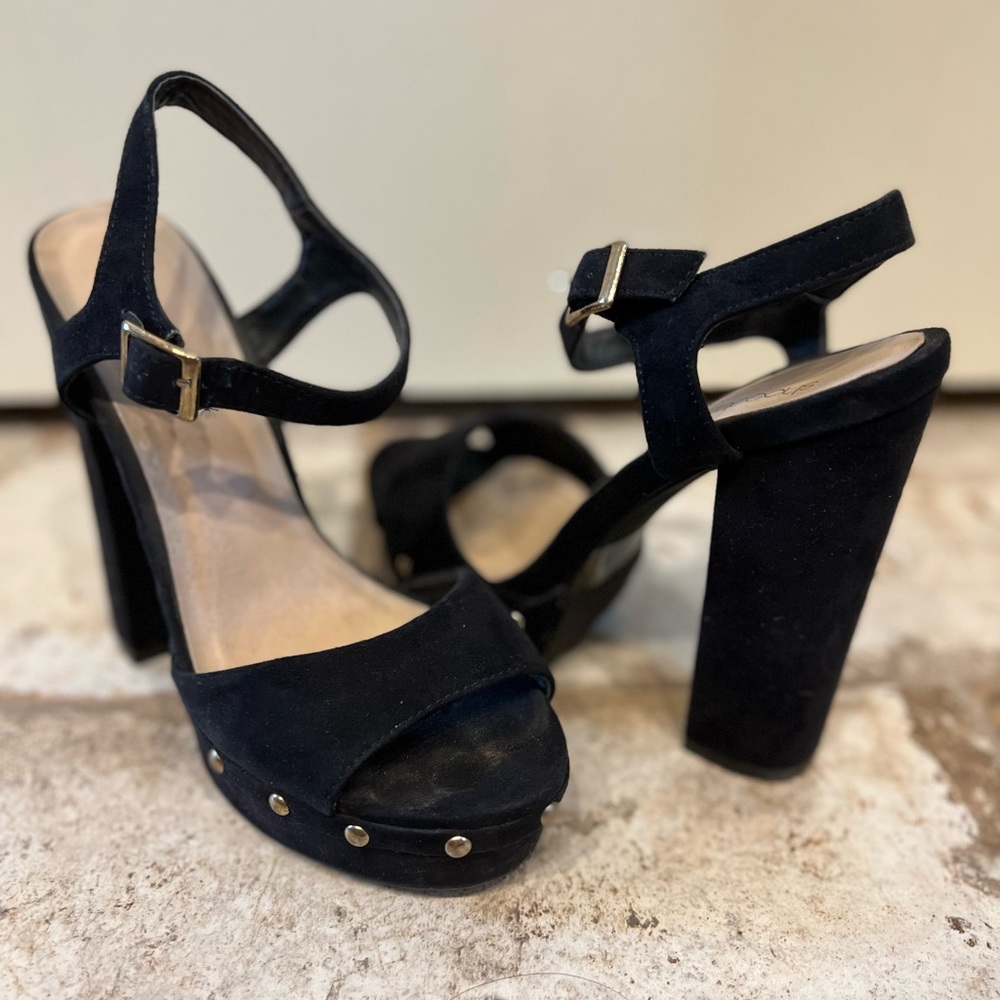 Studded black platforms size 7
